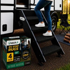 LATCH.IT RV Step Covers - 4 Pack | Set Camper Stair Rugs