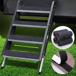 RV Step Covers 4-Pack, 24" x 7.5" Non-Slip Camper Treads (Gray)