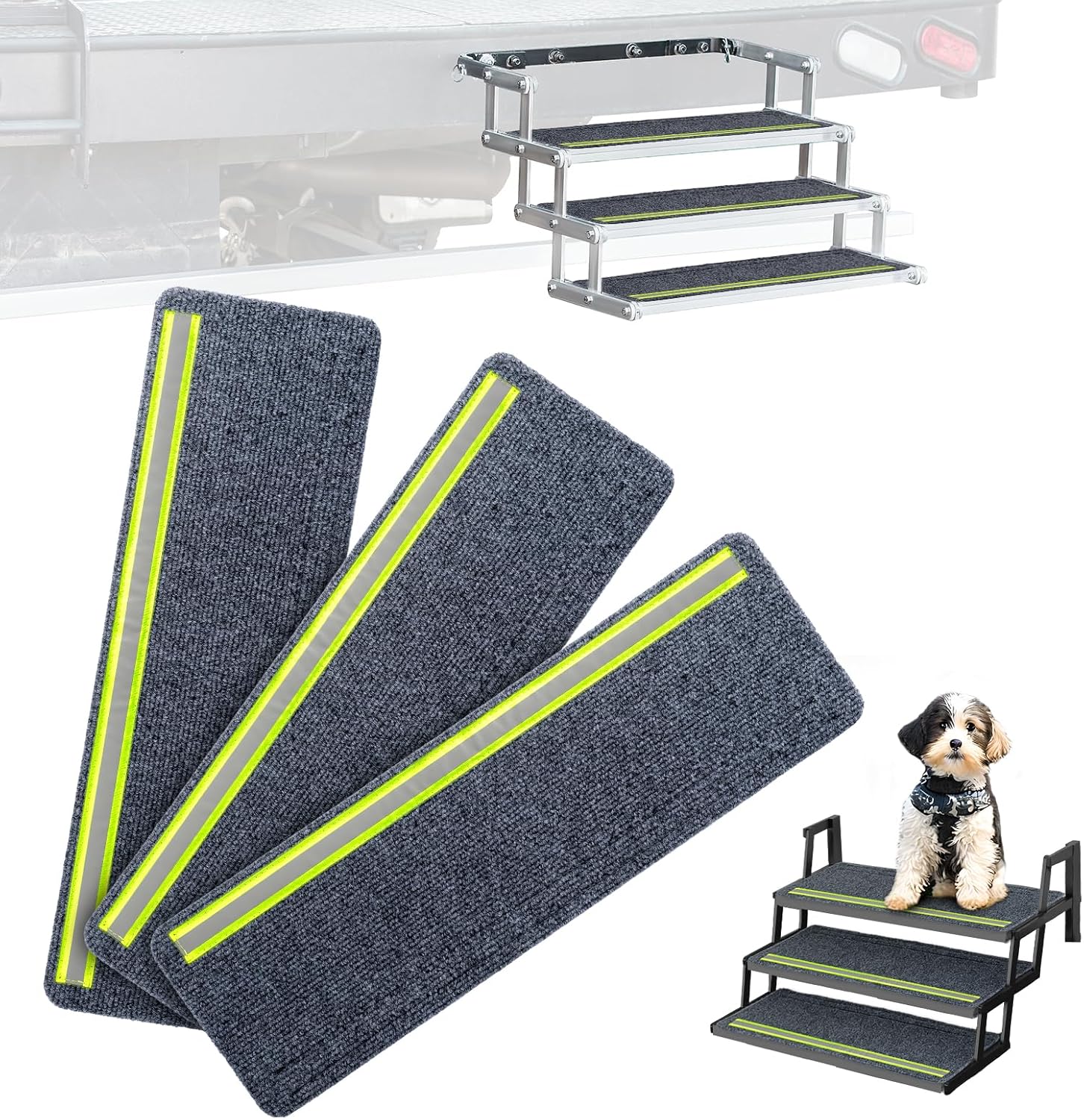 HOMEE RV Step Covers 3-Pack, Non-Slip & Reflective