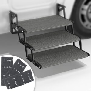 22" RV Step Covers 3-Pack for Wide Stairs - Gray
