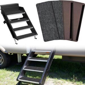 Nilight RV Step Covers 4-Pack, 19x7.5" Gray Camper Stair Rugs