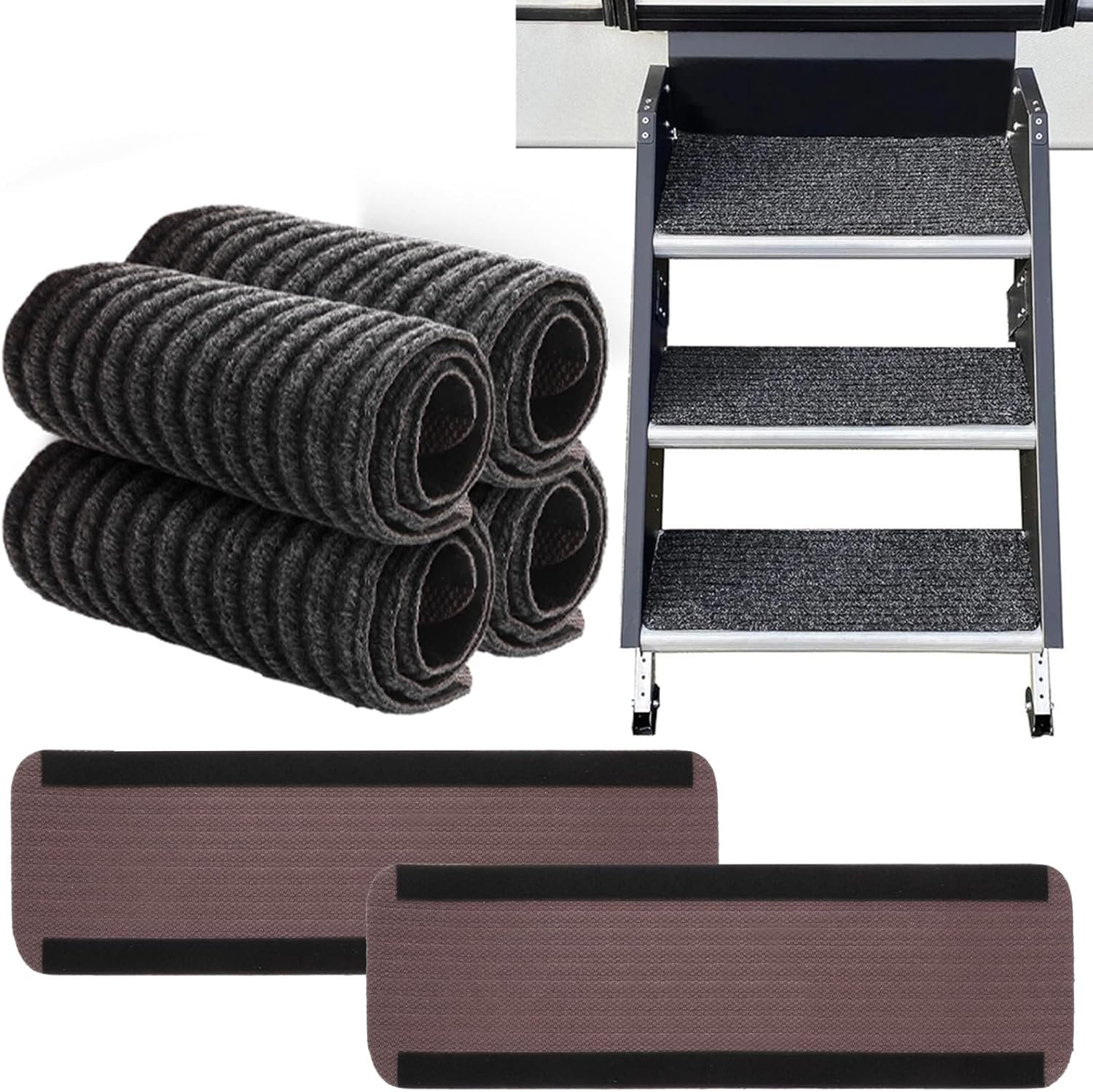 4 Pack RV Step Covers 24" Non-Slip Safety Rugs