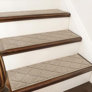 COSY HOMEER Non-Slip Stair Treads, 28in x 9in, Beige (4pc)