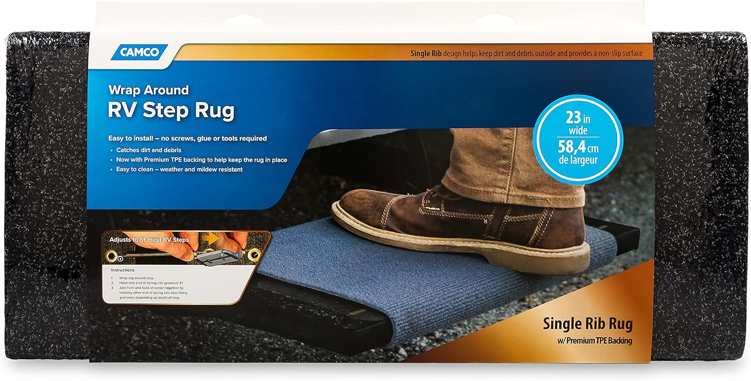 Camco Premium RV Step Rug - Black (22" x 23")
