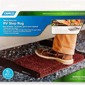Camco Black Turf RV Step Rug 17.5" x 18"