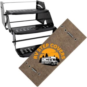 SAVUK RV Step Cover Rug - 20" x 23" - Brown