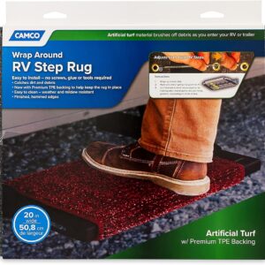 Camco RV Step Rug - Gray, 22"x20" - Turf