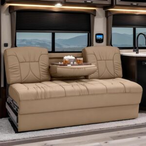 De Leon RV Sofa Bed, 66" Light Sand Leather