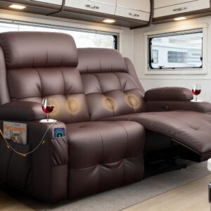 Furgatti RV Reclining Loveseat with Charging Station