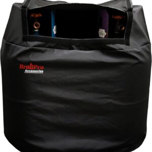 Black RV Propane Tank Cover for Dual 30lb Tanks