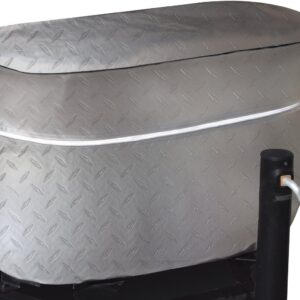 ADCO Silver Diamond-Plated Propane Tank Cover - Fits Double 20LB Tanks