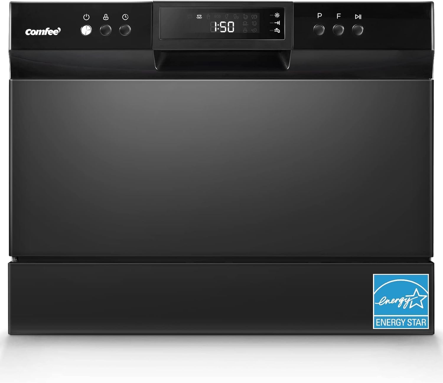 COMFEE’ Countertop Dishwasher, 6 Place Settings, 8 Programs