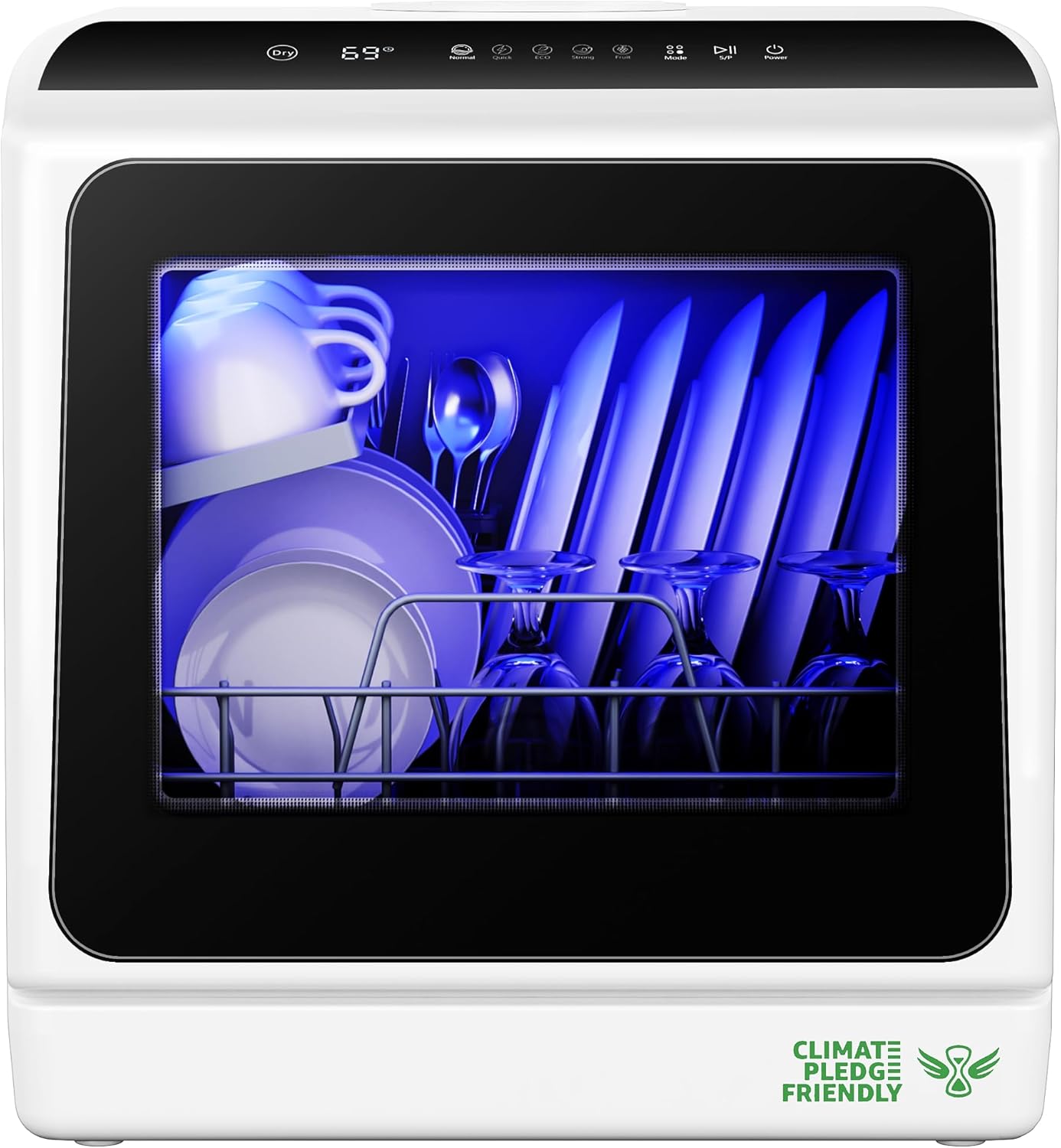 EUHOMY Portable Countertop Dishwasher 6 Programs