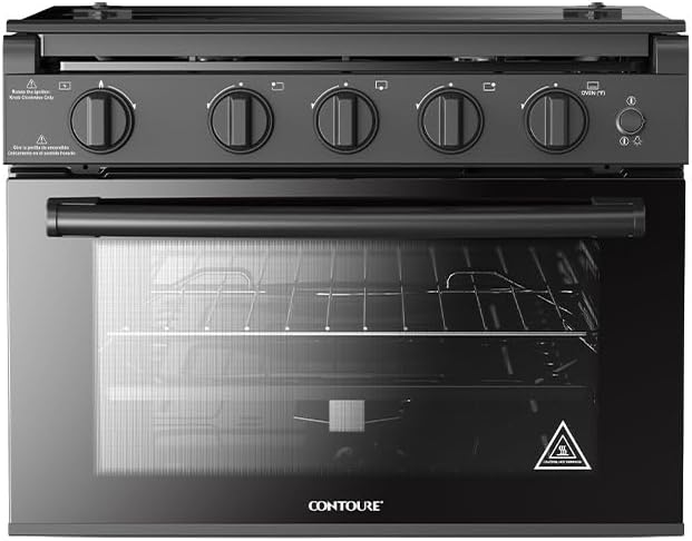 CONTOURE RapidCook 17" RV Gas Range - 3 Burner Propane Stove