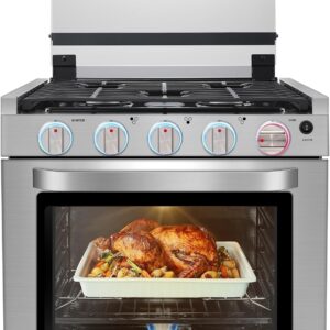 AMZCHEF RV Gas Range Stove 12V – 3 Burners 28K BTU