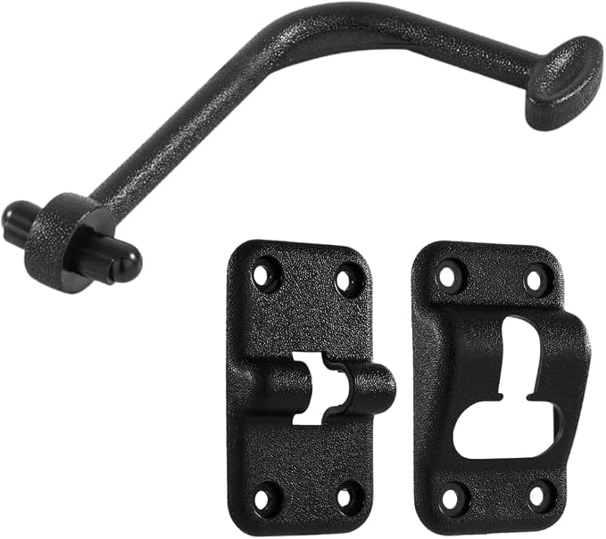 RV Cargo Door Latch Hook Kit - Black 90° Style