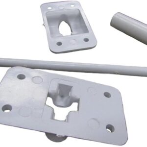 6" T-Style Door Catch Latch Holder - RV Trailer White (1 Set)