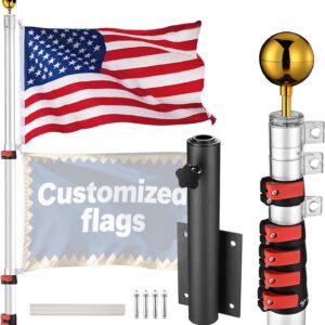 Yescom 20ft RV Flagpole Kit w/ 3x5ft Flag & Mount