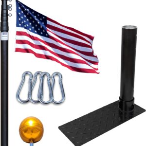 Service First 20FT Black Tailgate Flag Pole Kit