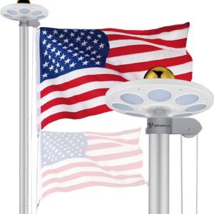 Yescom 20ft Solar LED Flagpole Kit w/ USA Flag