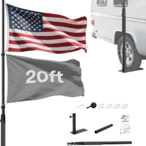 20ft RV Telescoping Flag Pole Kit with US Flag