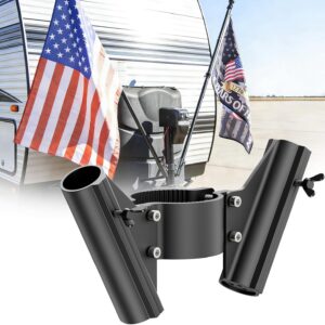 Safoner Dual RV Flag Pole Mount for Trailer Jacks