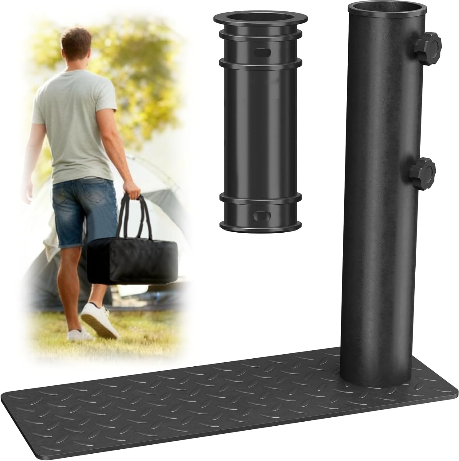 Heavy-Duty Tire-Mount Flagpole Holder for RV & Truck