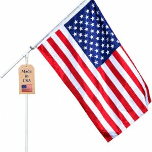 Portable Flag Pole Set - 3x5ft US Flag, Camping & Beach Use