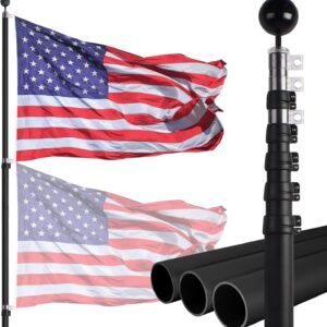 20ft Telescoping Flag Pole - NELXINJO Extra Thick Outdoor Flagpole