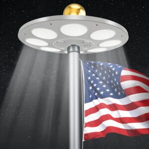 136 LED Solar Flagpole Light - 15-25 Ft Poles