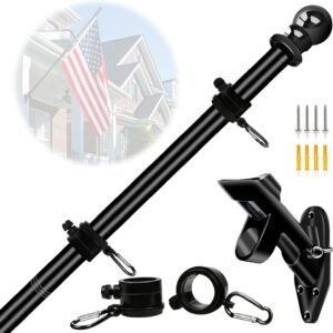 NQ 5FT Stainless Steel Flag Pole Kit - Black