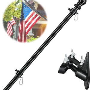 5ft Outdoor Black Flag Pole Kit - Tangle Free & Weatherproof
