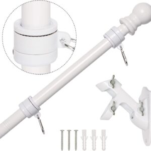 NELXINJO 5ft Stainless Steel Flag Pole Kit - White