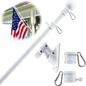 YeYeBest 6ft Flag Pole Kit - Stainless Steel, Adjustable & Tangle-Free