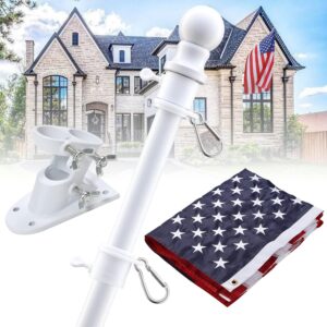 3x5ft US Flag Pole Kit - Heavy Duty Outdoor Flagpole Set