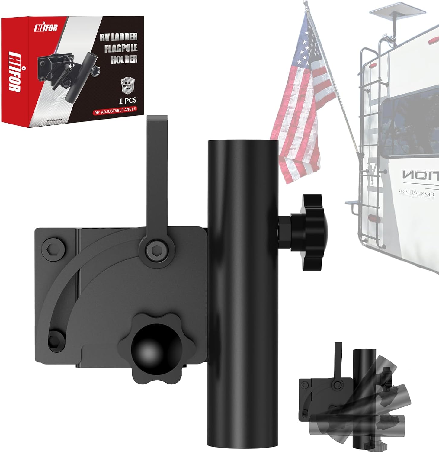 RV Flagpole Holder – Adjustable Mount for 1.27" Poles