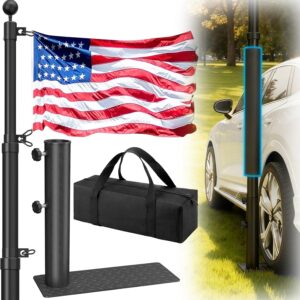 20FT Heavy Duty Tailgate Flag Pole Kit, Portable Telescoping Pole