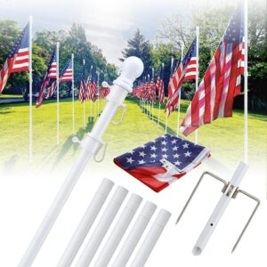 8.5 ft Ground Flag Pole Kit - Heavy Duty Outdoor Flag Holder