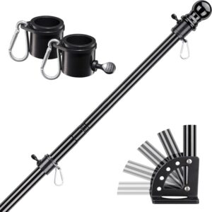 5FT Black Flag Pole Set for House & Outdoor Use