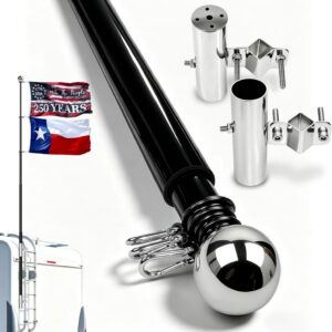 14FT RV Flag Pole Kit, Telescoping Fiberglass Flagpole