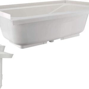RecPro 40" x 24" RV Bathtub - White w/Stopper