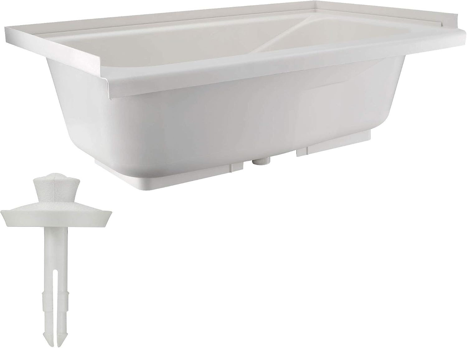 RecPro 40" x 24" RV Bathtub - White w/Stopper