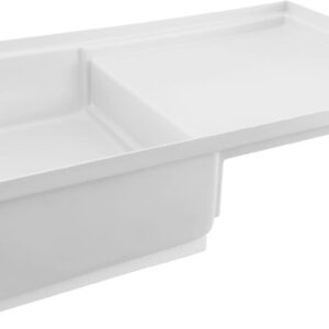 RecPro RV White Shower Pan 35x21" - Corner Drain