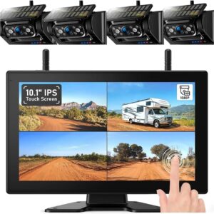 10.1" HD Touchscreen DVR Monitor w/ 4 Wireless Cameras