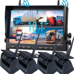 10.1" Quad Split DVR Truck Monitor w/ Solar Wireless Cam