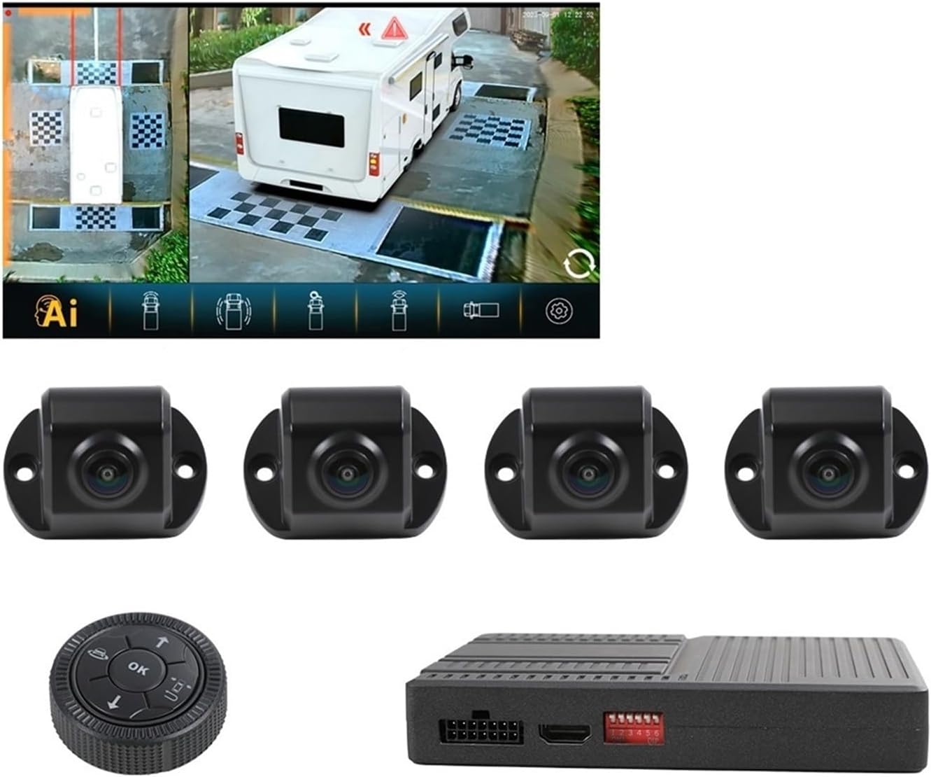 360° AI Bird's Eye View Camera System for RV & Truck