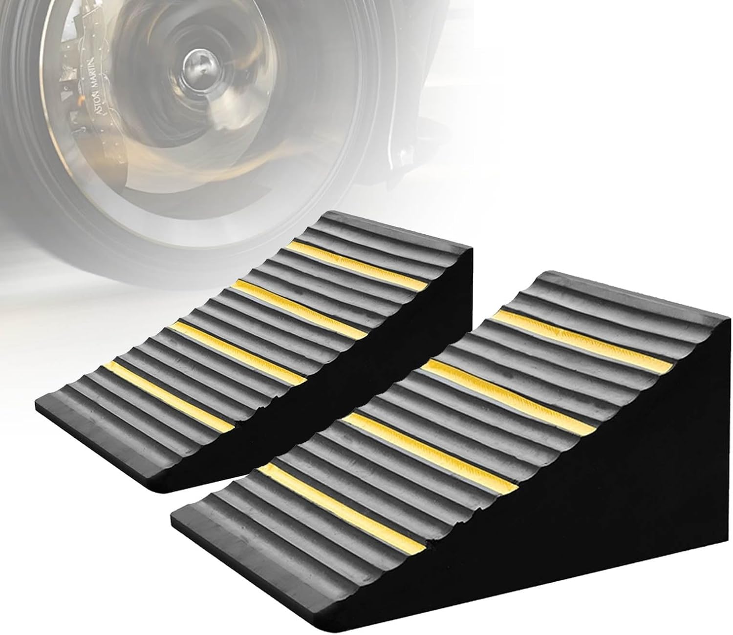NABOOJ Non-Slip RV Wheel Chocks - Heavy-Duty Safety Stops