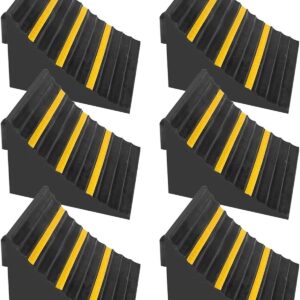 Heavy-Duty Rubber Wheel Chocks with Handle & Reflective Strips