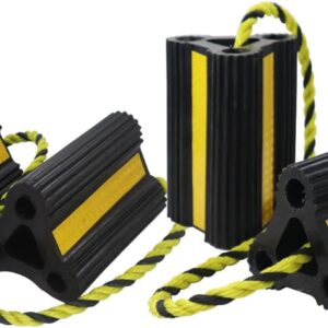 Heavy-Duty Rubber Wheel Chocks - 4-Pack for RV/Trailers