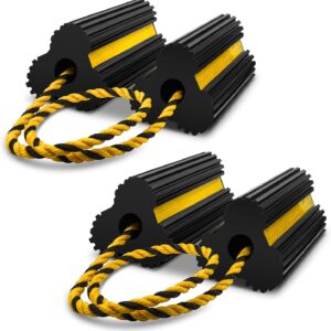 ROBLOCK Heavy-Duty Wheel Chocks, 4-Pack Yellow Reflector Tape